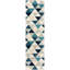 Tapis bleu / gris à motif géométrique moderne facile à nettoyer Rubino-1382983782