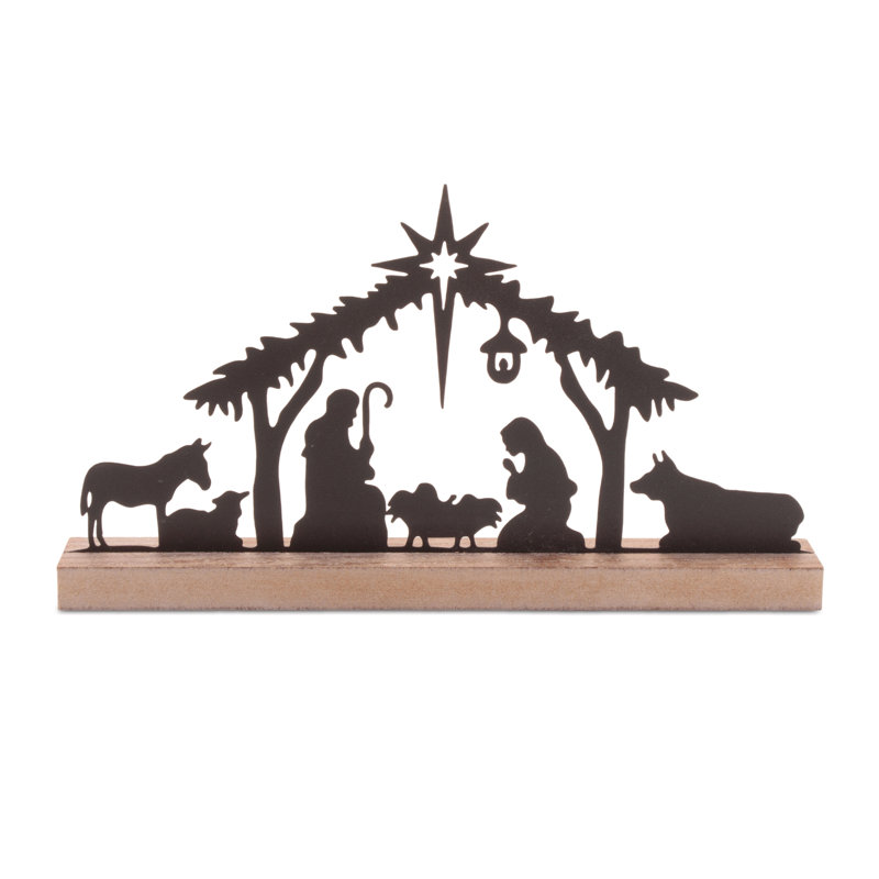 Décoration de crèche de la Sainte Famille avec animaux