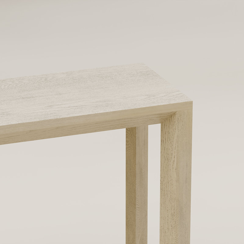 60" Rectangular Solid Wood Veneer Console Table, Imitative Oak