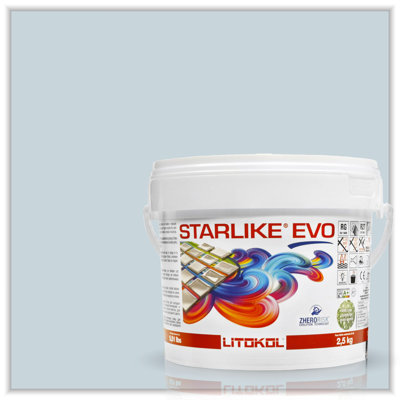 The Tile Doctor Starlike EVO - Litokol Glamour Epoxy Grout for Tile, Ideal for Home Office Decor & Bathroom Tile, Glitter Paint Finish for Room Decoration - 2.5 kg - 5.5 lbs