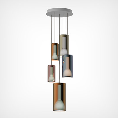 Lit Round Chandelier Pendants
