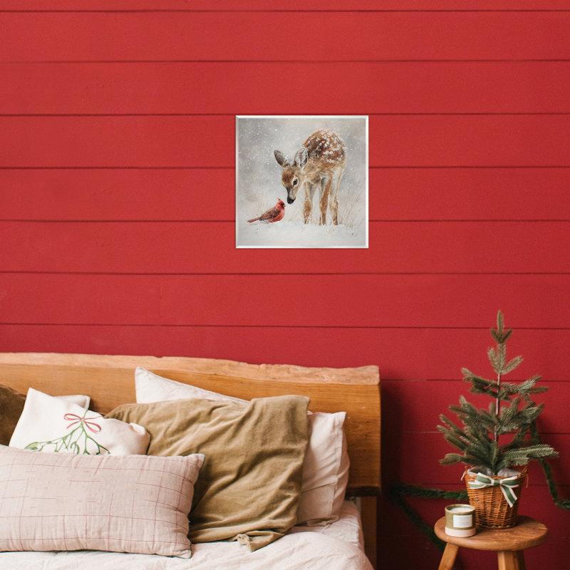 Plaque murale Little Fawn & The Cardinal, design par Tina LeCour