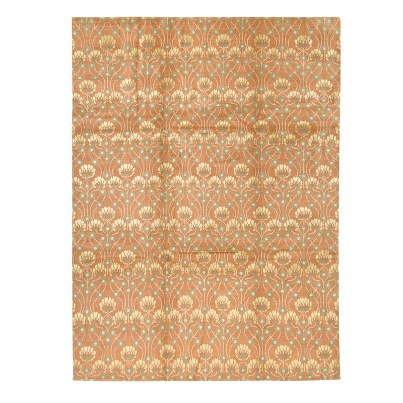 Hand Knotted Area Rug in Terracota