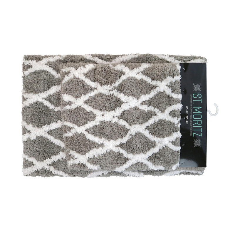 Microfiber Non-Slip Bath Rug, Gray