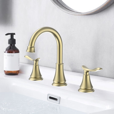 Widespread 2-handle Bathroom Faucet with Drain Assembly