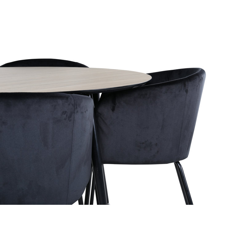Dolson 4 - Person Dining Set, Black, Nature