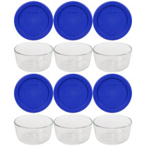 NutriChef 10-Piece Glass Food Containers Stackable Superior Glass Meal-Prep  Storage, (Blue)
