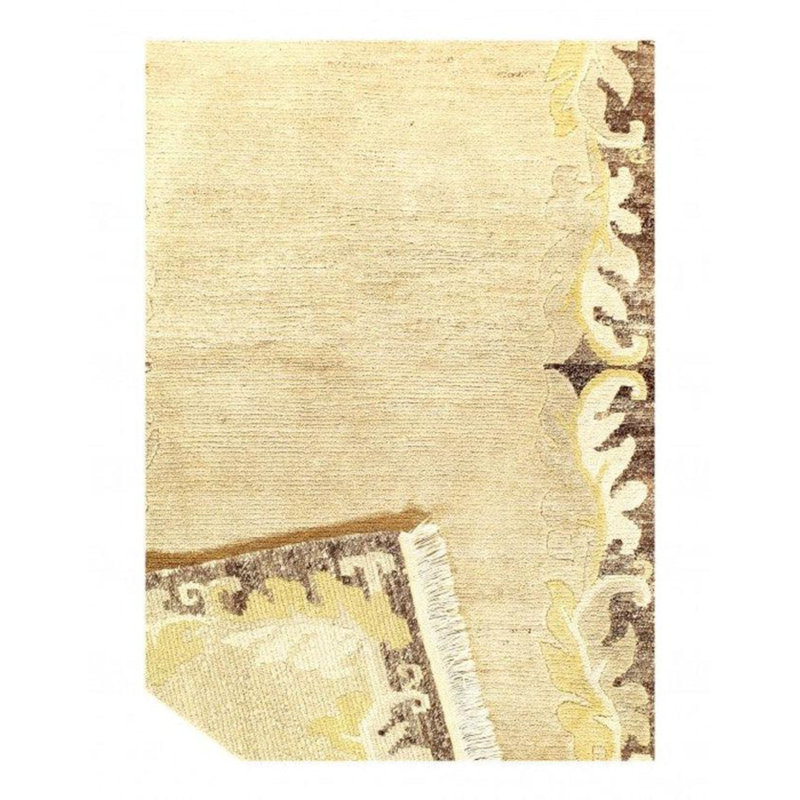 Tapis tibétain noué à la main ivoire Isabelline 3 pi x 5 pi 11 po