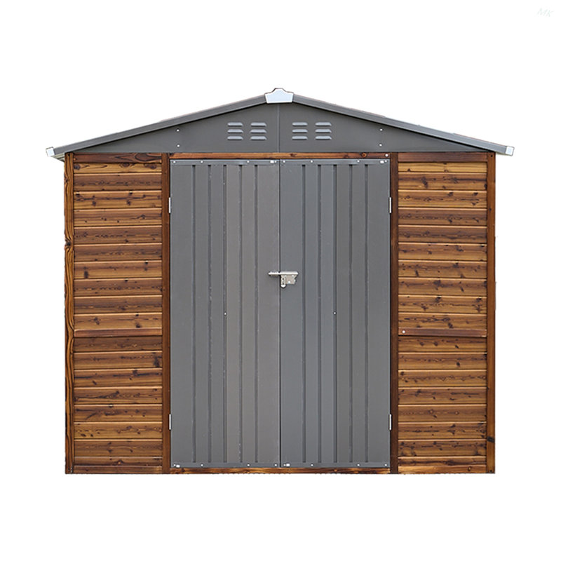 Remise à outils combinée 6 * 8 pi en fer et en bois - un mélange de nature et de fonctionnalité, Bois