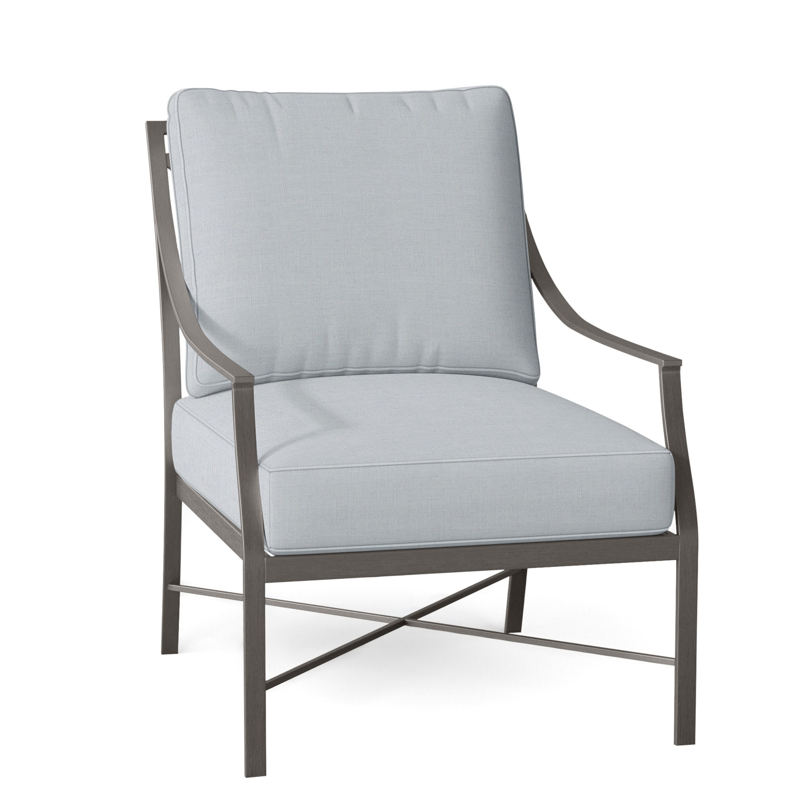 Monaco Patio Lounge Chair, Welt, Linen Chambray, Slate Gray