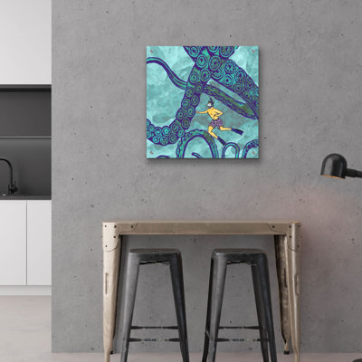 Art mural en verre épique «Misadenture 3» par Alicia Ludwig, 24 po x 24 po