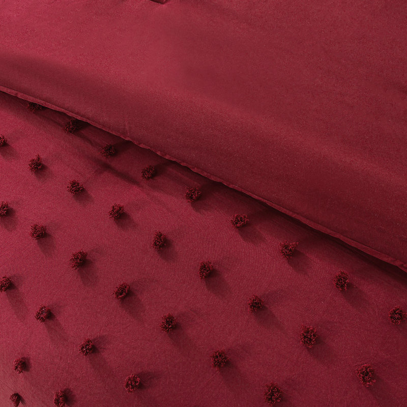 Ring Stitch Comforter, Burgundy, King Comforter + 2 King Shams