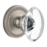 Grandeur Newport Rosette Double Dummy with Provence Crystal Door Knob