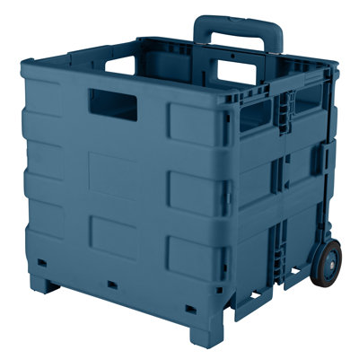 Simplify Portable Folding Shopping Cart with Wheels Blue Color | 55lb Capacity Collapsible Grocery Cart | Lightweight Utility Cart