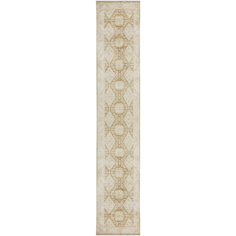 Hand-Knotted High-Quality Beige Runner