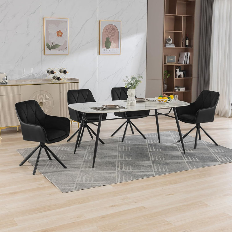 Sourya Dining Chair Set, Black