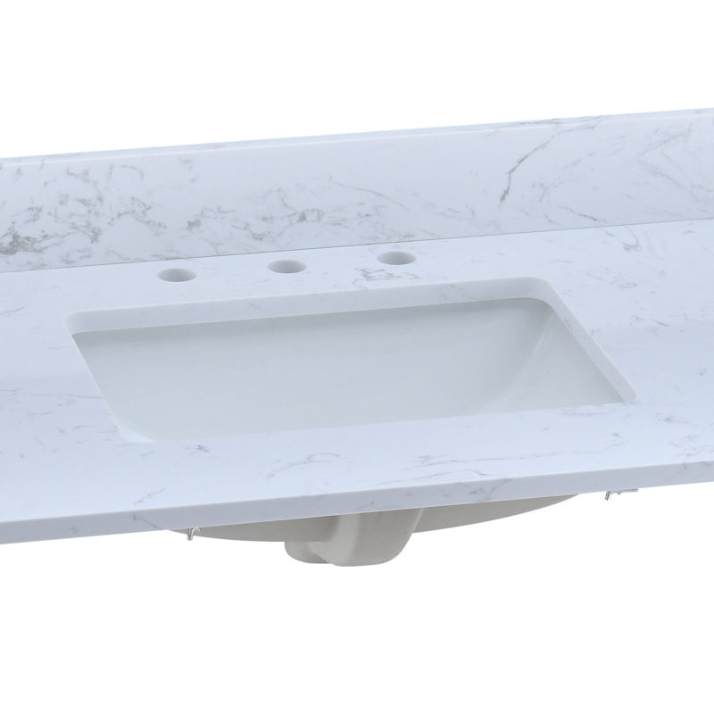 42'' Engineered Stone Single Bathroom Countertop With Sink – For Vanity Replacement, No Cabinet