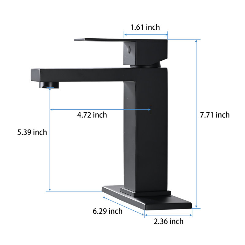 Single-Hole Single-handle Bathroom Faucet with Drain Assembly, Matte Black
