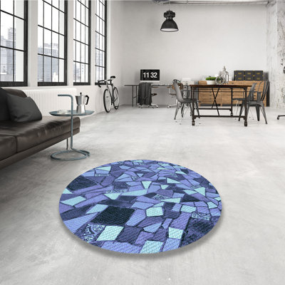 Tapis bleu tissé à la machine