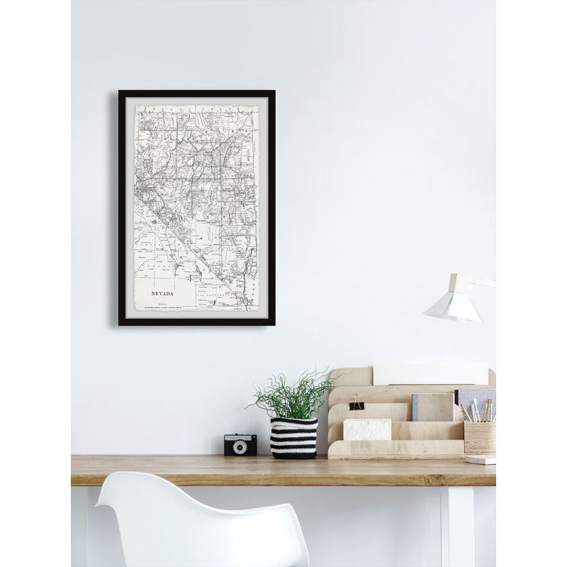 Vintage Nevada Map III - cadre photo, impression, H 30 po x l 20 po x P 1,5 po
