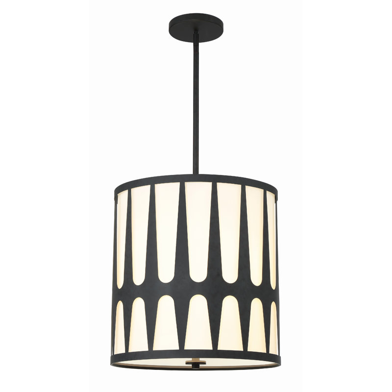 Athziri 4 - Light Lantern Drum Pendant, Black