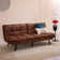 71" Convertible Faux Leather Futon Twin Size with Adjustable Arms