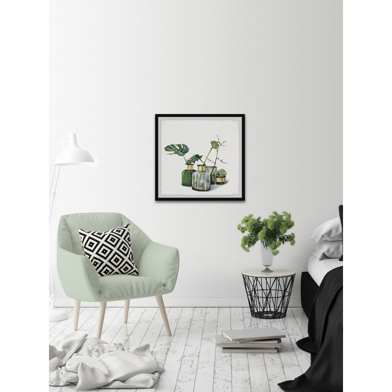 Green and Gold Framed Canvas Print for Kids, 12" x 12"