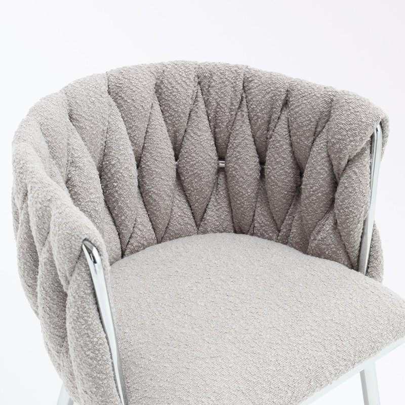 Chaise de salle à manger rembourrée en polyester Manac, Gris
