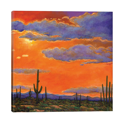 Saguaro Sunset 1 Piece Wrapped Canvas Painting