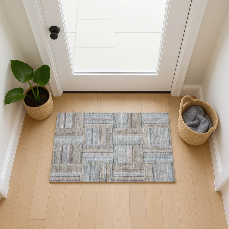 Machine Washable Indoor/Outdoor Jeffery ACN2285 Geometric Rug, Rectangle 1'8" x 2'6"