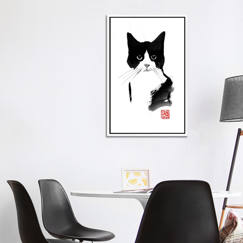 Stray Cat by Péchane - Print on Canvas, 101.6 cm H x 66.04 cm W, White Framed