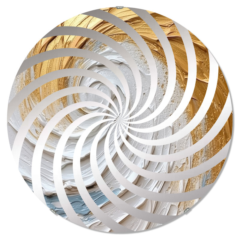 Miroir décoratif tourbillon doré II - Vortex MIR102787 C, 23,6 po x 23,6 po