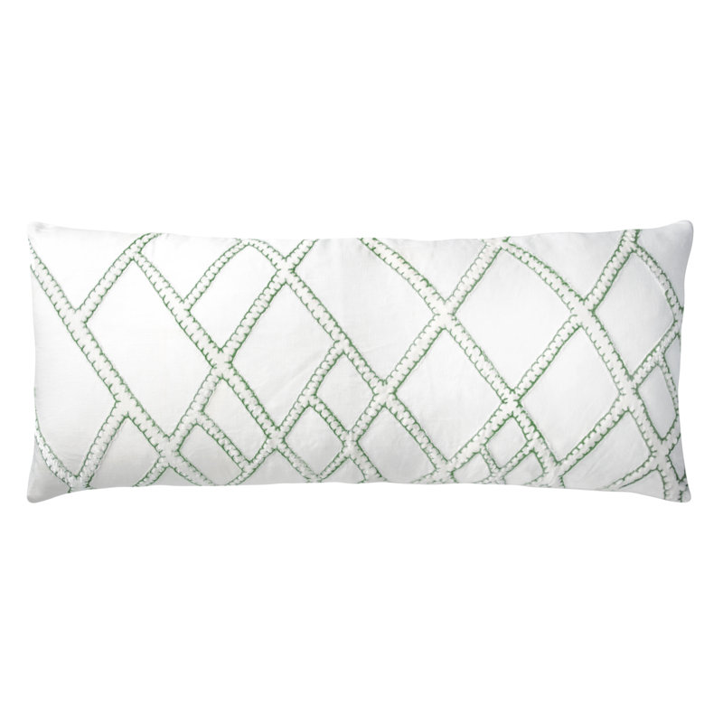 Net Velvet Lumbar Pillow Cover & Insert, Green