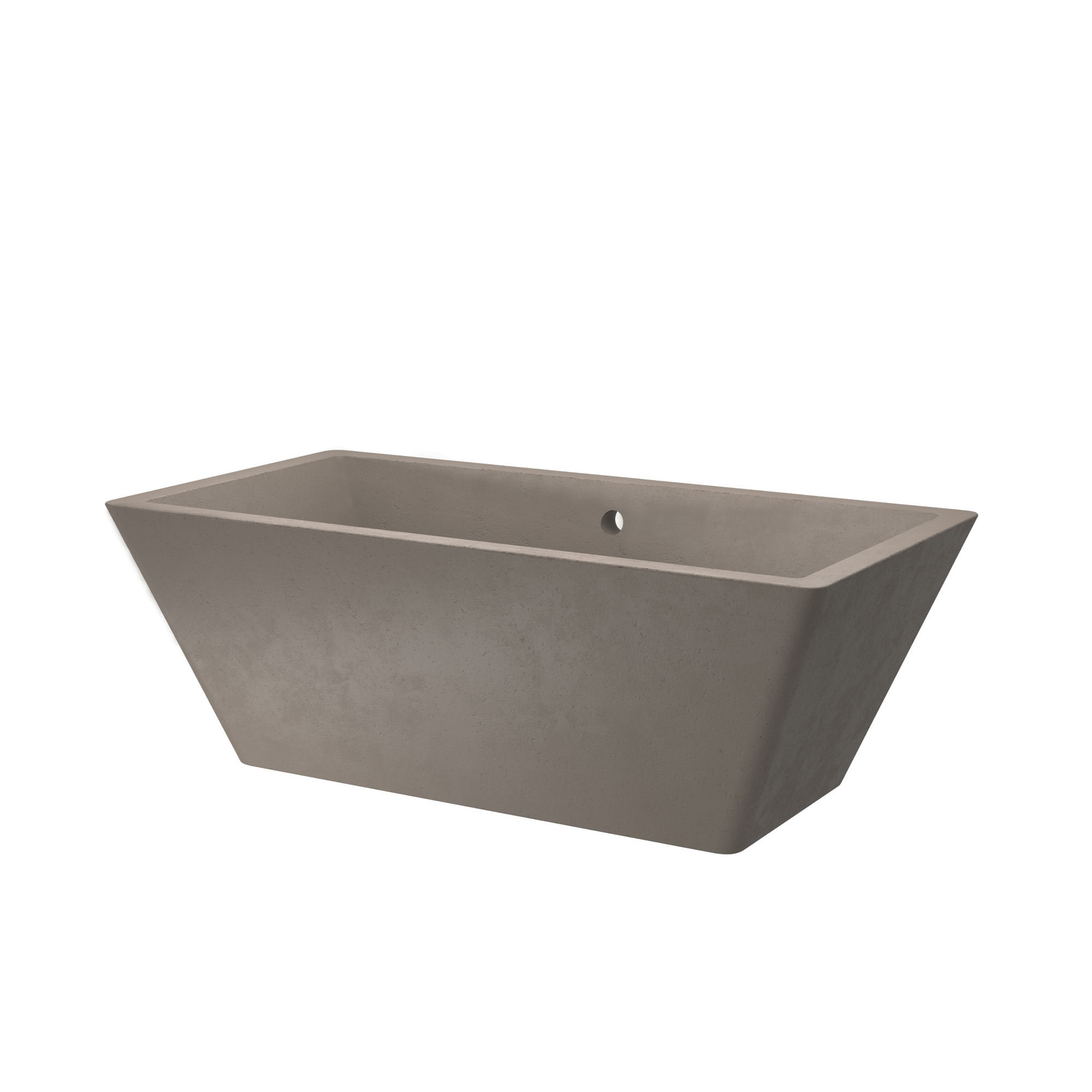 Mendocino NativeStone Concrete 66" x 34" Freestanding Soaking Bathtub, Earth