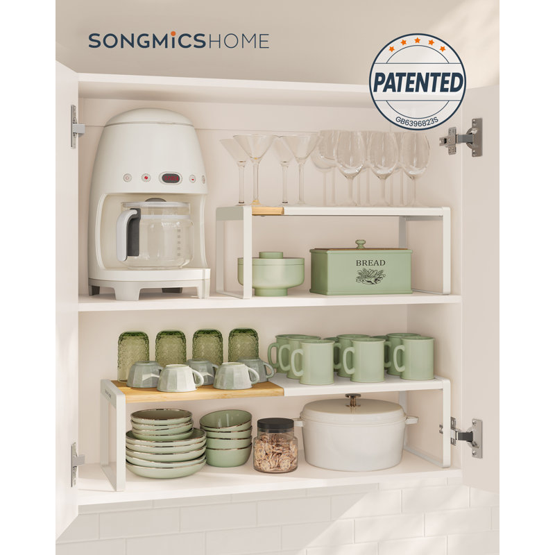 Freestanding Spice Rack with Adjustable Racks, White