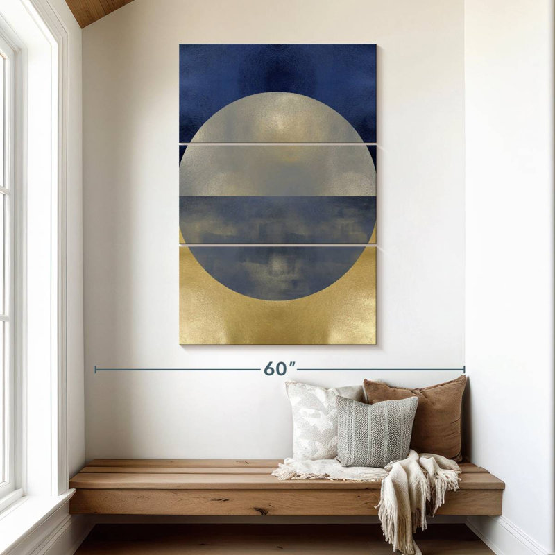 Avery Blue Sphere I, 50" H x 32" W
