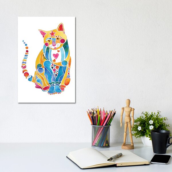 Bless international Jewel Kitty Cat Whimsical On Canvas by Jo Lynch ...