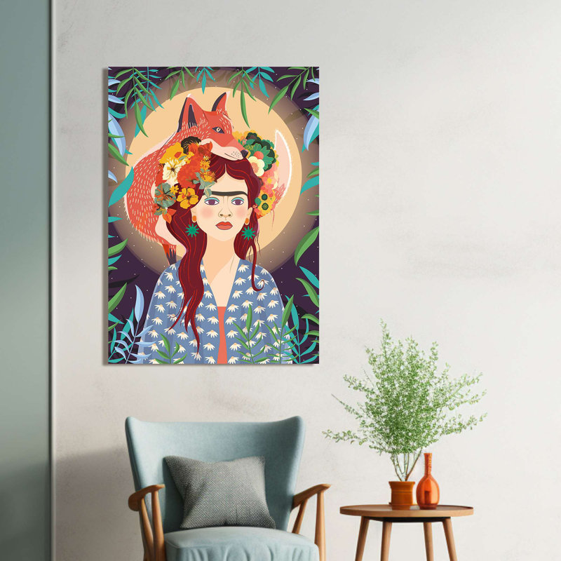 Goddess Of A Magic Moon (Detail) by Toons Much - Wrapped Canvas Print, 100cm H x 70cm W
