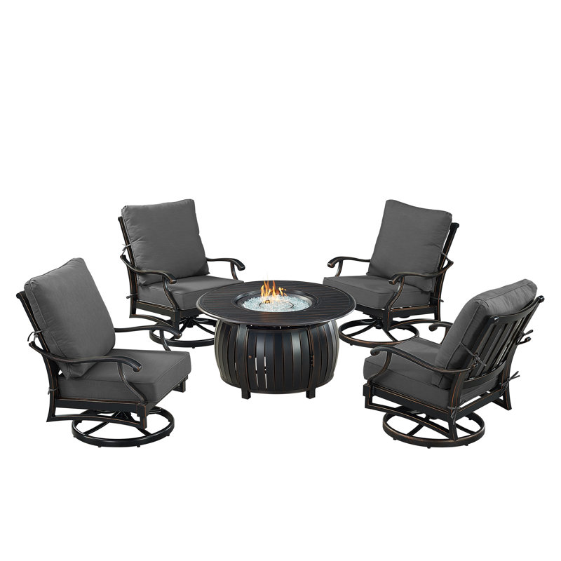 Malillani Outdoor 6 - Piece Conversation Set, Black