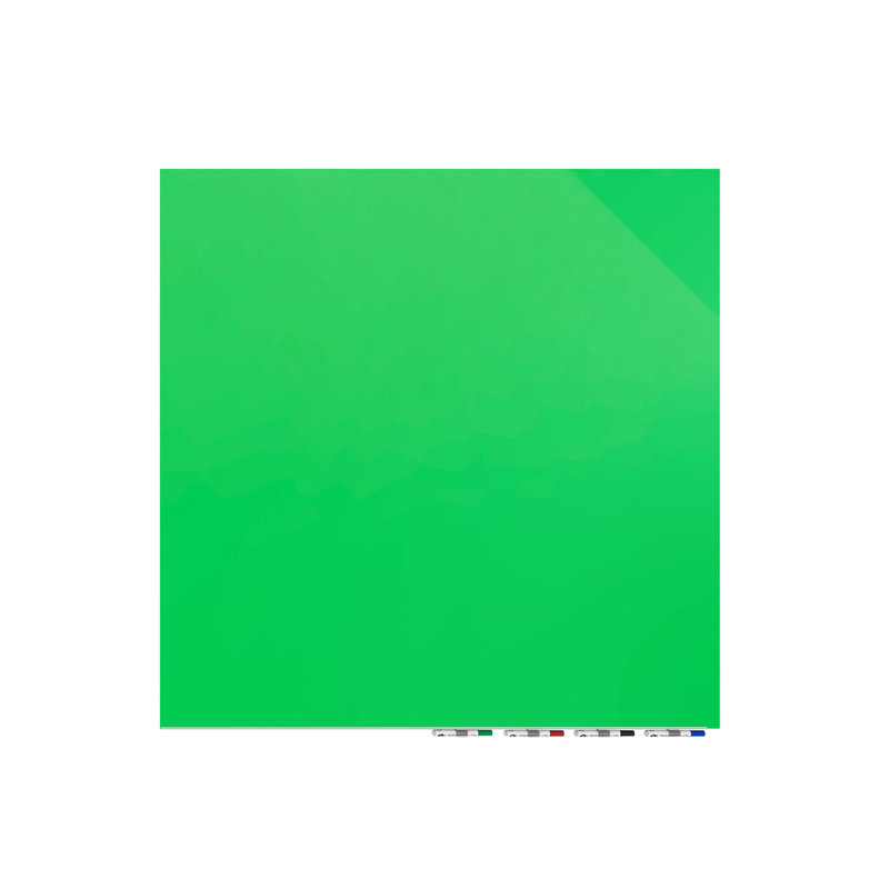 Tableau magnétique horizontal en verre Aria, H 48 po x l 48 po, Vert