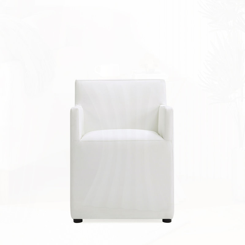 Fauteuil de salle à manger en similicuir, Blanc