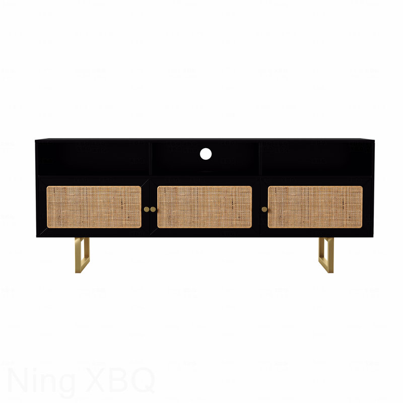 Cabinet multimédia avec rangement, Noir