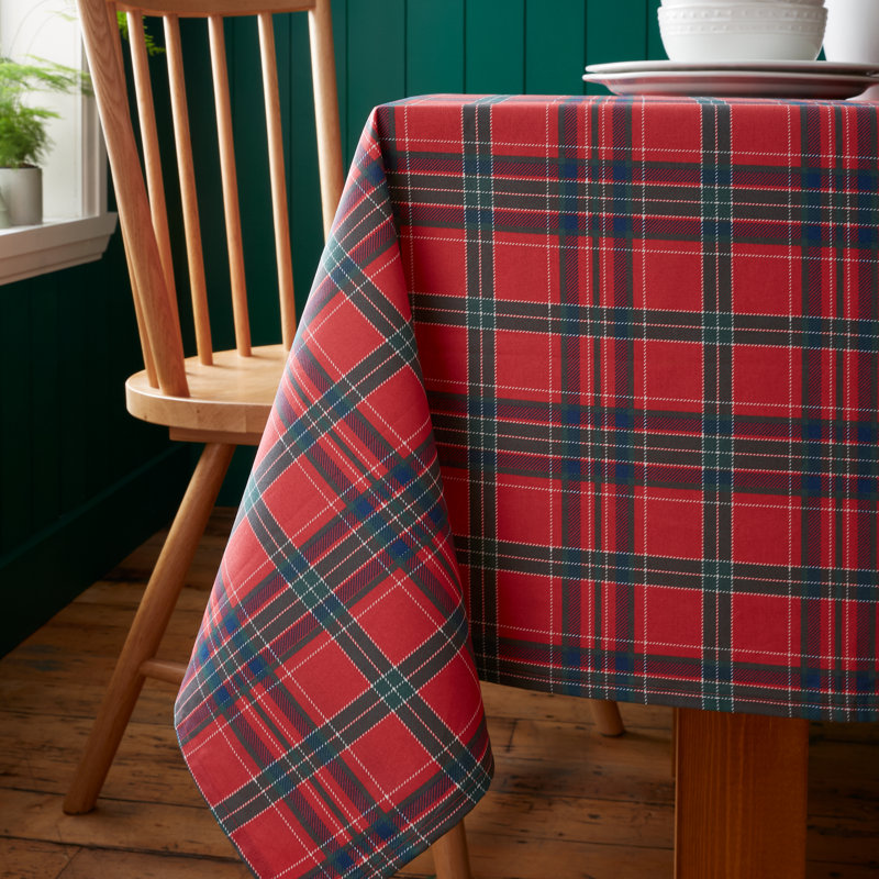 Christmas Tartan Check Cotton Table Cloth, 137x178cm
