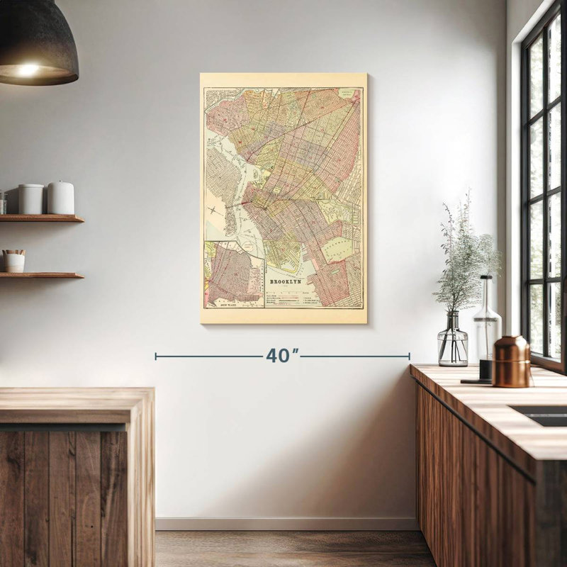 Aliaz Map Of Brooklyn, 39" H x 26" W