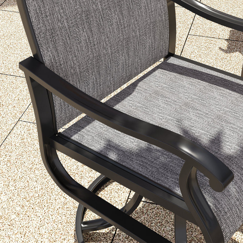 Fauteuil de salle à manger pivotant Ashalyn, Gris foncé