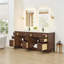 Beckett 84" Freestanding Double Bathroom Vanity with Quartz Top-592581612-582092712-582092710