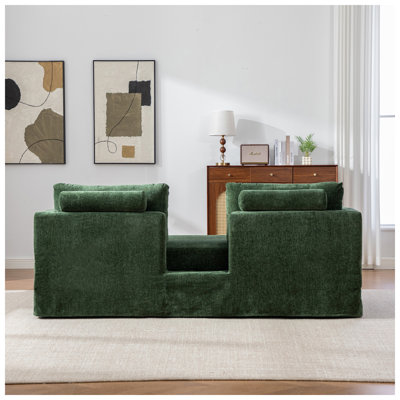 Miracle Home 82.68" W x 34" D x 30" H Chenille Upholstered Double-Seater Sofa