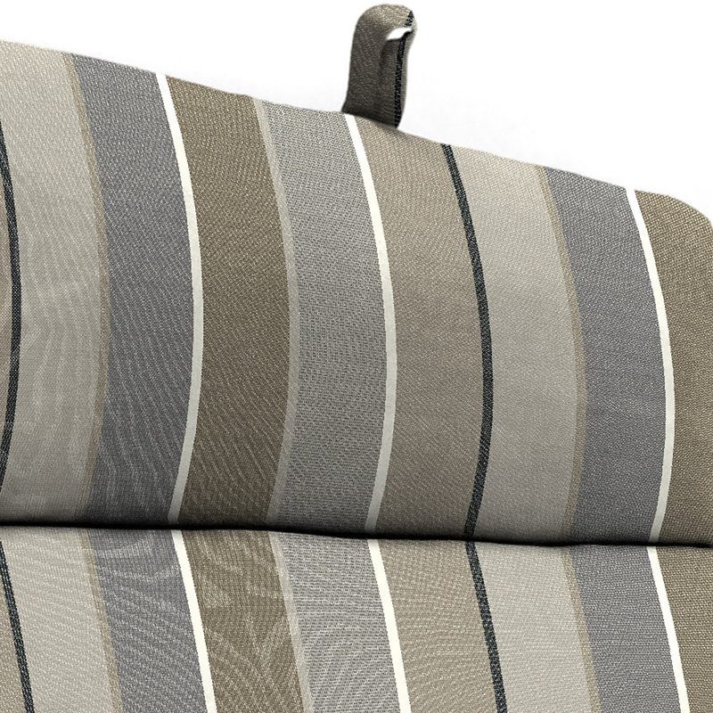 Sunbrella 72" x 22" Outdoor Chaise Lounge Cushion with Ties and Loop, Milano Char