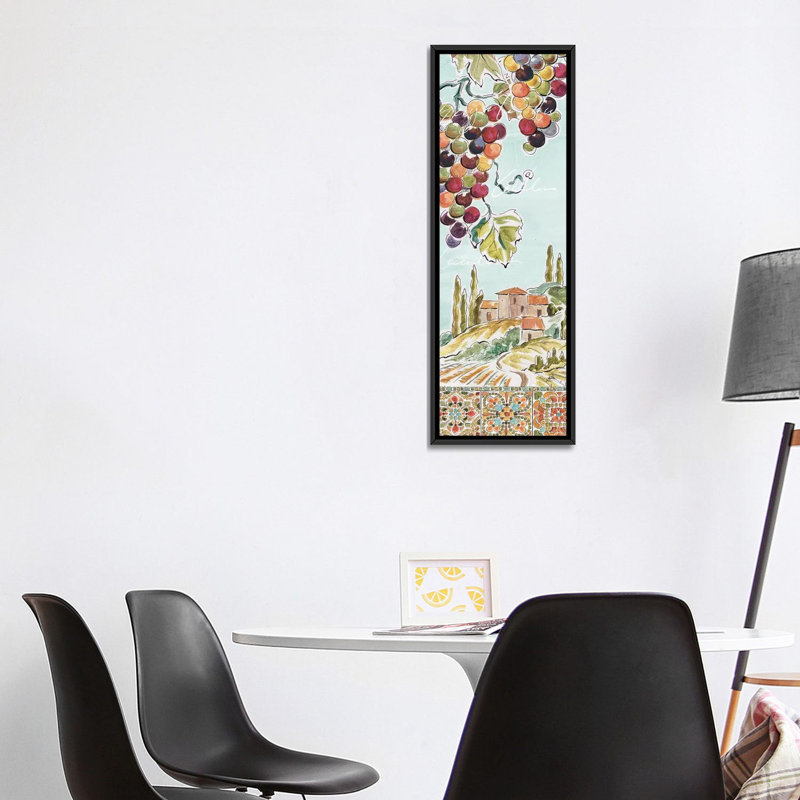 « tuscan breeze iv », impression sur toile, Toile avec cadre noir, H 48 po x l 16 po x P 1,5 po