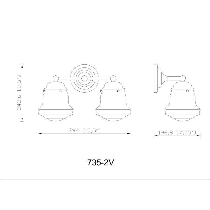 Éclairage pour meuble-lavabo à 2 lumières Wilsall, Chrome